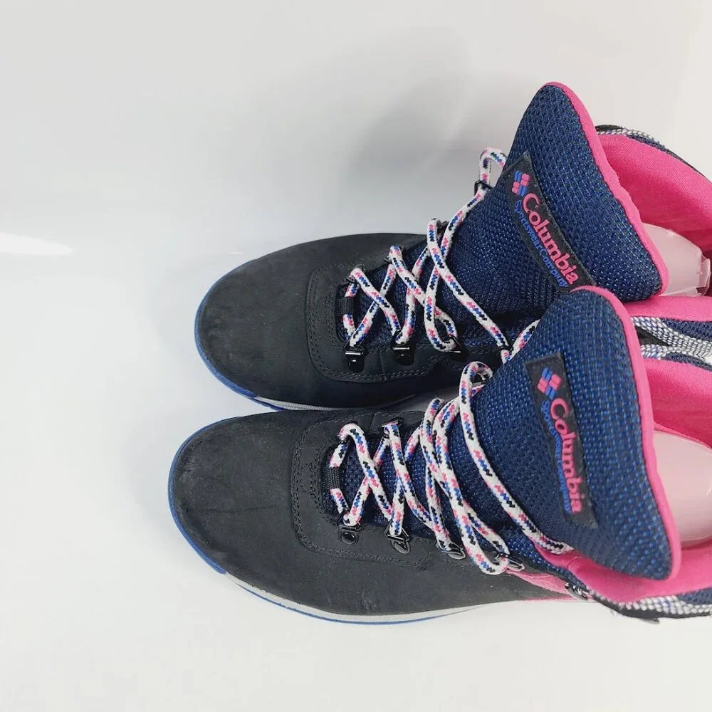 Columbia Men's Black Neon Pink Newton Ridge Plus‎ Ankle Hiking Boots Size 9